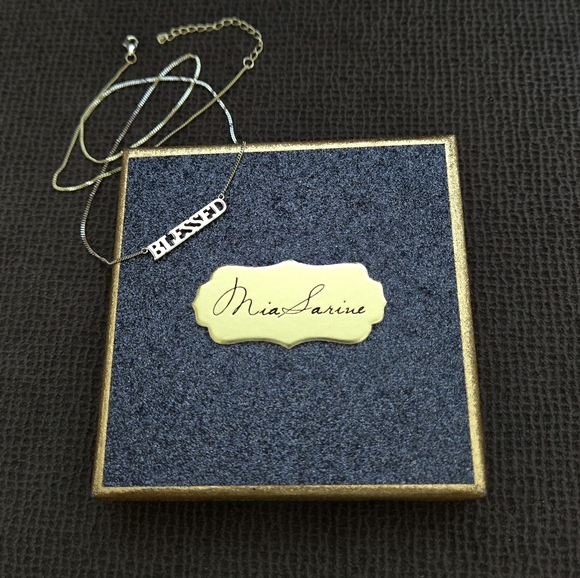 Mia Sarine Gold💛 Stationary "BLESSED"😇 Necklace - NIB - Picture 11 of 11